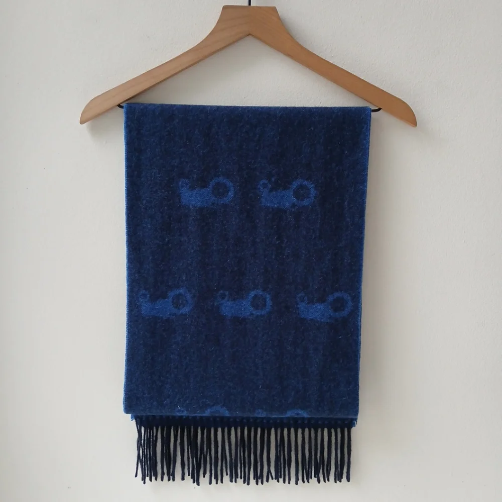 Moods Of Norway Wool Rectangle Scarf Dark Blue - Picture 2 of 6